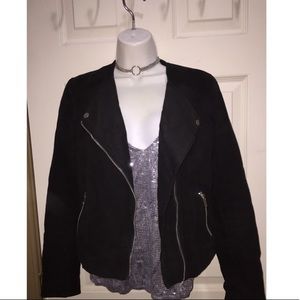 Suede moto jacket